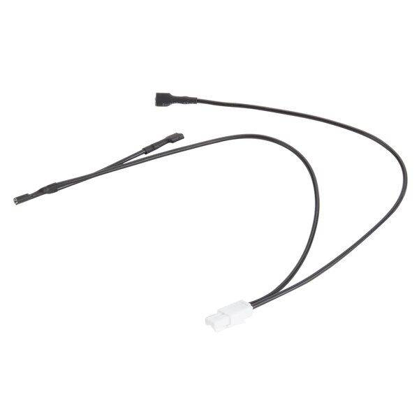 A black cable with a white connector.