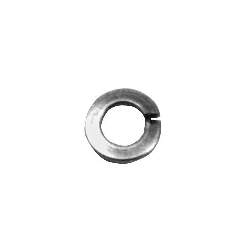 A metal Waring lock washer with a hole in it.