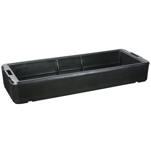 A Carlisle black rectangular container with handles.