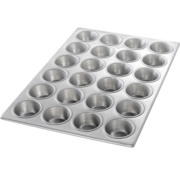 A Chicago Metallic muffin pan with 24 plain cups.