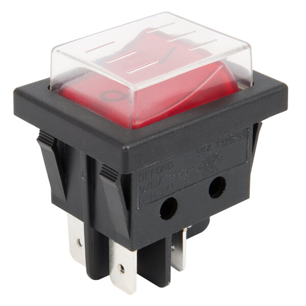 A black and red On / Off switch for a Waring Panini Grill with a red cover.