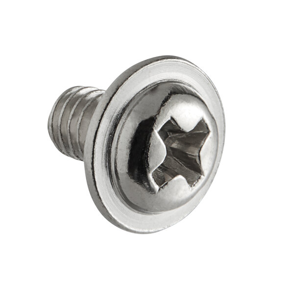 A close-up of a Waring screw with a hole in it.