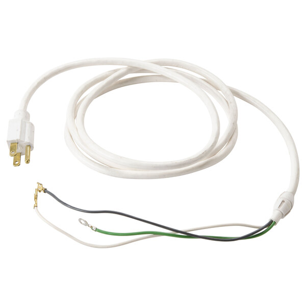 A Waring cord set with a white plug and green, black, and white wires.