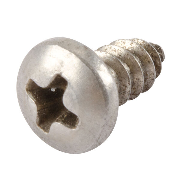 A close-up of a Waring screw with a hole in it on a white background.