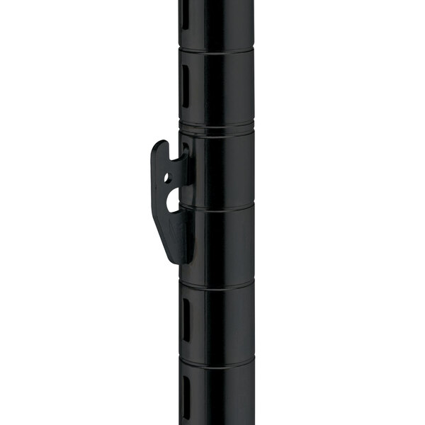 A black Metro qwikSLOT mobile post with black handle.