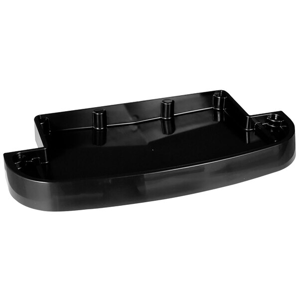 A black plastic Bunn drip tray with two holes.