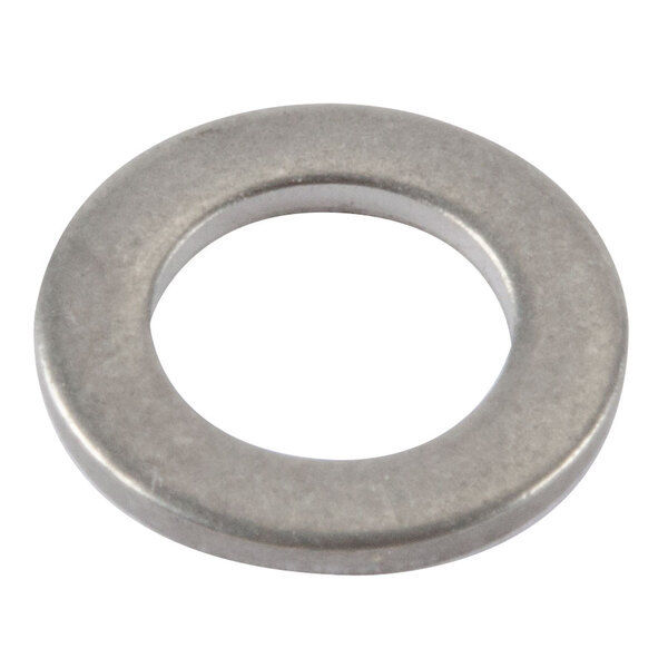 A close-up of a stainless steel washer for a juicer.