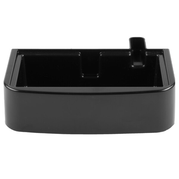 A black plastic drip tray with a handle for Bunn refrigerated beverage dispensers.