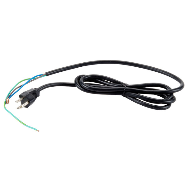 A black Waring cord with a plug and red and blue wires.