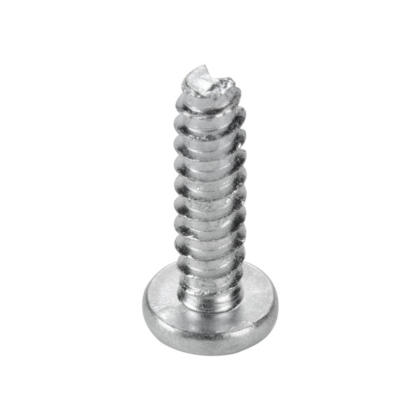 A close-up of a metal screw.