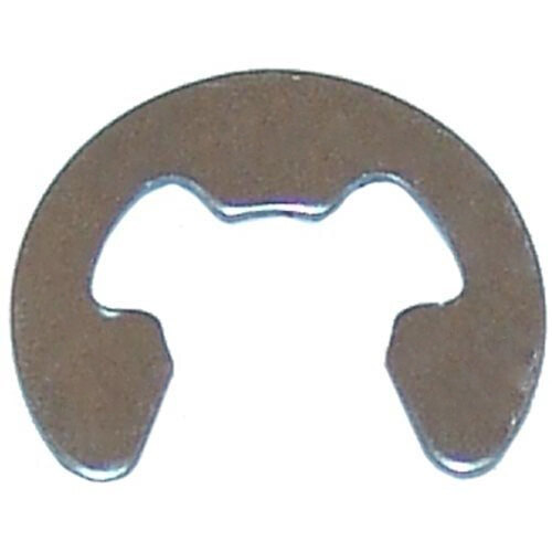 A metal E-ring with a hole in the middle.