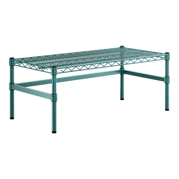 Regency 36" x 18" x 14" Green Epoxy Coated Wire Dunnage Rack with Extra Support Frame - 600 lb. Capacity