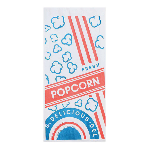 A package of Paragon paper popcorn bags with a red, white, and blue design.