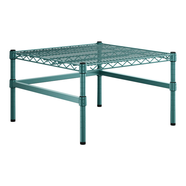 Regency 24" x 24" x 14" Green Epoxy Coated Wire Dunnage Rack with Extra Support Frame - 600 lb. Capacity