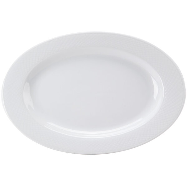 A CAC Boston porcelain platter with a white border and pattern.