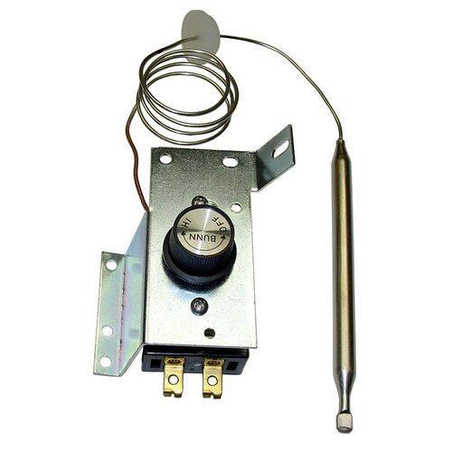 A Bunn thermostat assembly with a metal rod and wire.