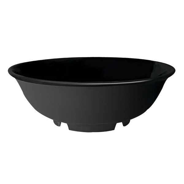 A black GET Elegance melamine bowl.