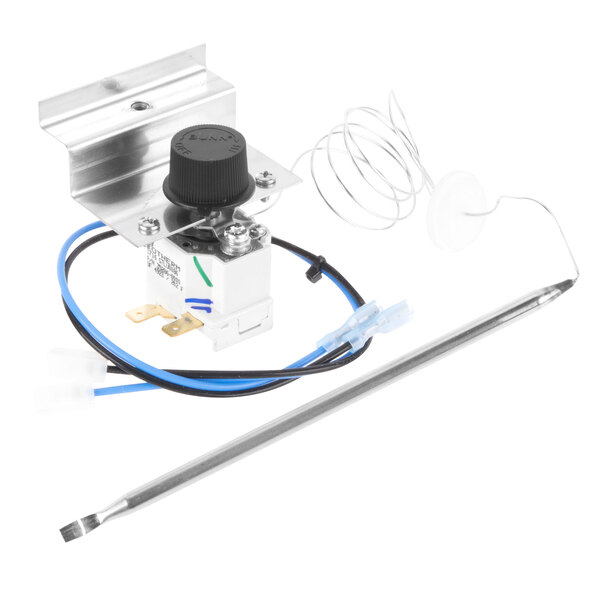 A white and black Bunn thermostat kit with wires.