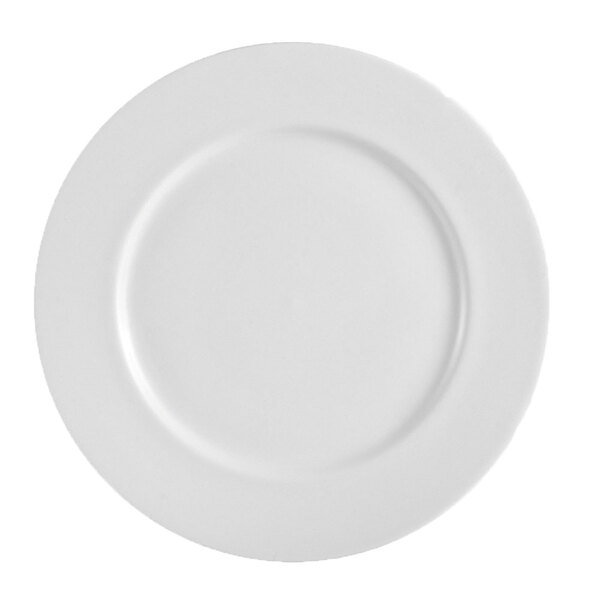 A white CAC porcelain plate with a white rim.