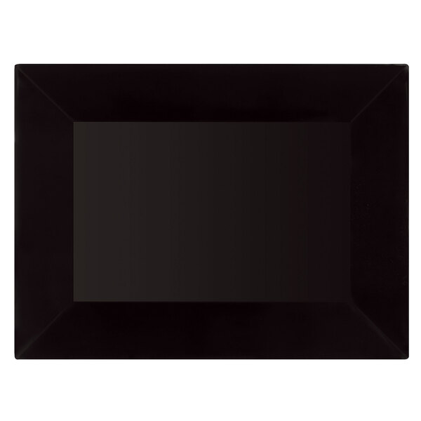 A black rectangular tray with a wide black border.