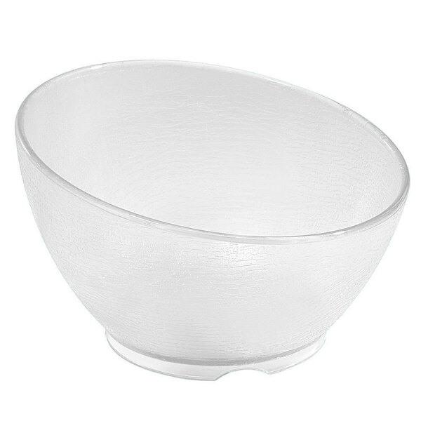 A clear polycarbonate cascading bowl.