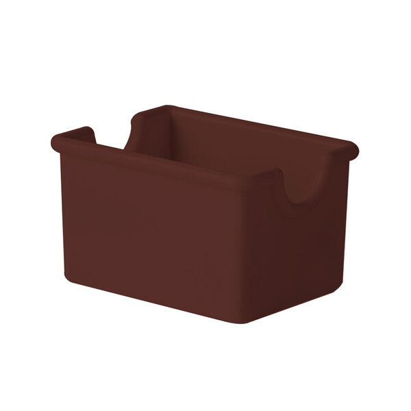 A brown plastic GET brown sugar caddy with a lid.