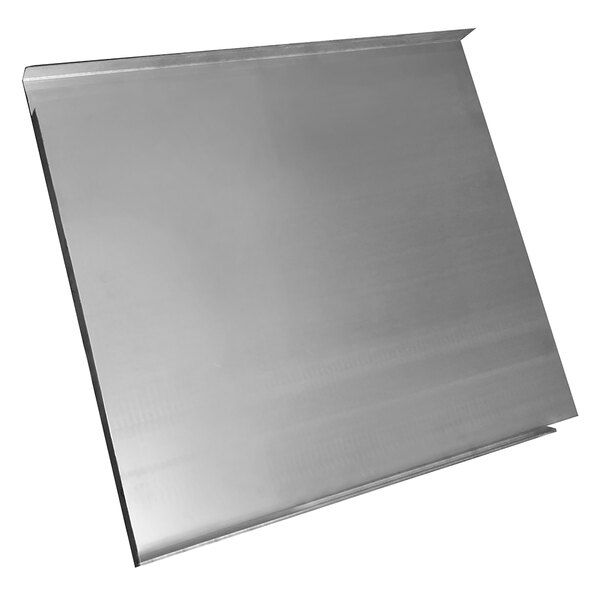 A metal plate for mounting a Cornelius ice machine on a bin.