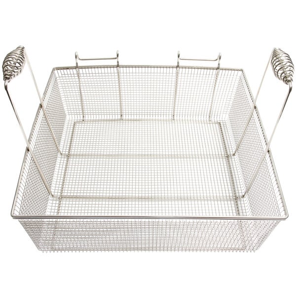 A Frymaster wire mesh fryer basket with handles.