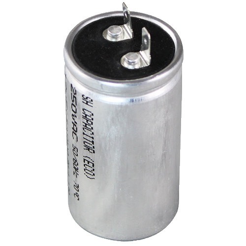 A close-up of a Waring start capacitor.