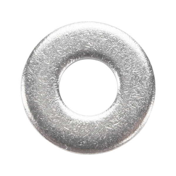 A close-up of a round silver Waring fiber washer.
