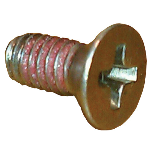 A Waring screw with a red metal head.