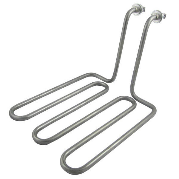 A pair of stainless steel Waring fryer elements.