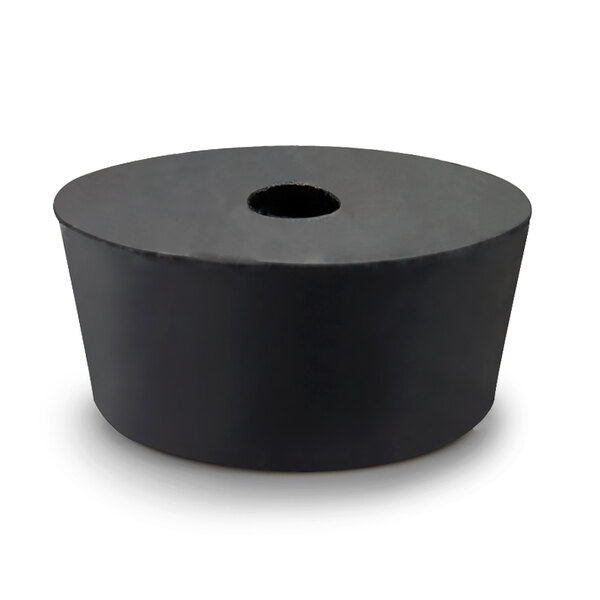 A black plastic cylinder with a hole in it.