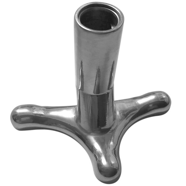 A metal object with a cross-shaped top.