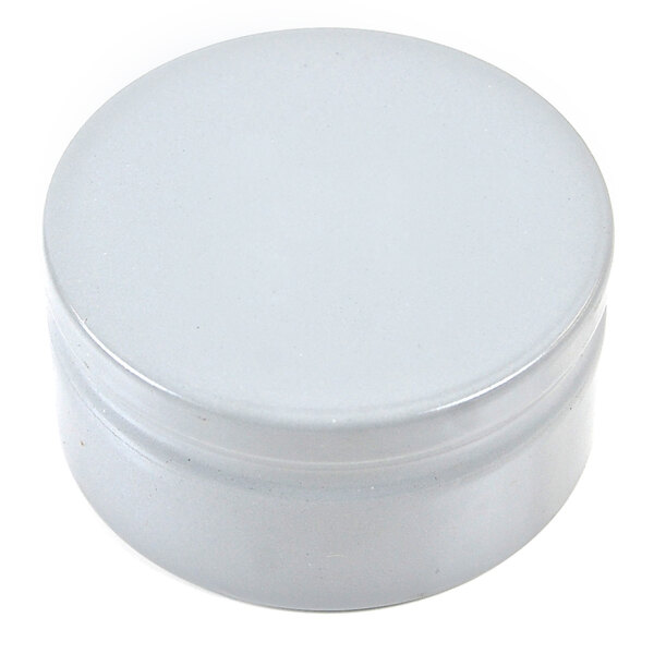 An Edlund white plastic container with a round lid.