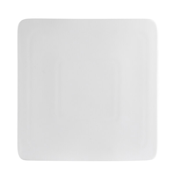 A white square plate with a black border.
