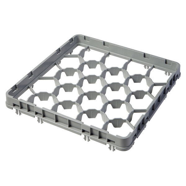 A soft gray plastic container with holes designed to hold glassware.