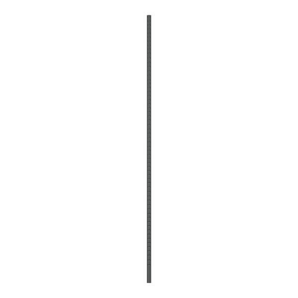 A long thin metal pole with black epoxy coating.