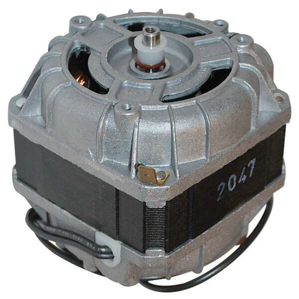 A Cecilware fan/pump motor with a black cover and wires.