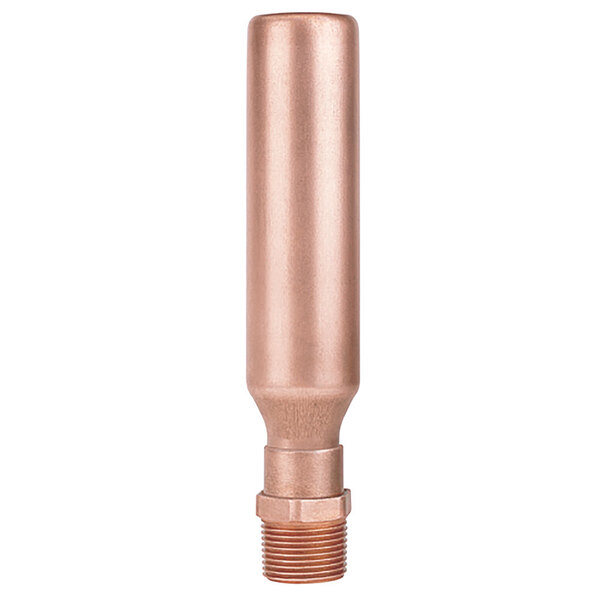 A copper tube with a metal cap on one end.