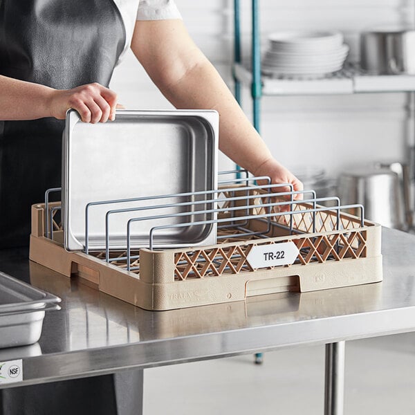 Vollrath TR22 Traex® Full-Size Beige Open End Steam Table Pan Rack