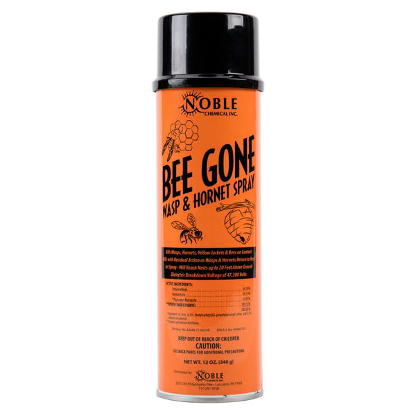 A can of Noble Chemical Bee Gone wasp and hornet spray.