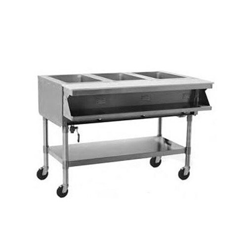 A stainless steel Eagle Group portable steam table on a counter.