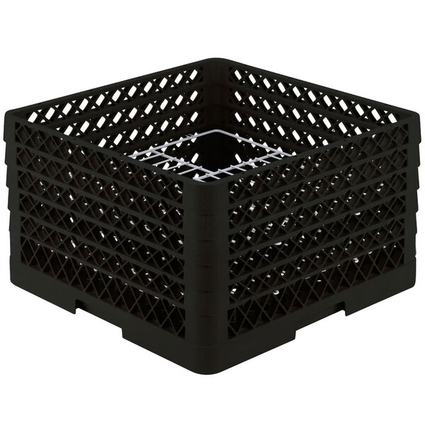 A black plastic container with holes.