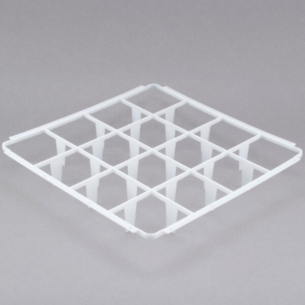 A white plastic grid with 16 compartments.