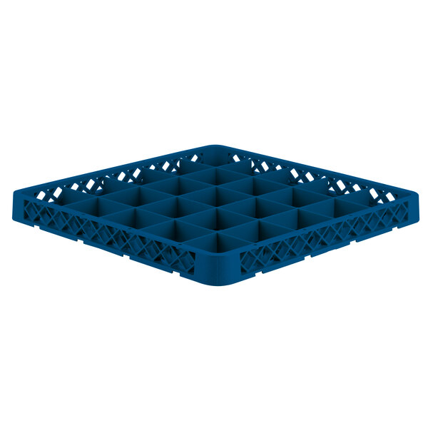A Vollrath TRB-44 Traex blue plastic glass rack extender with holes.