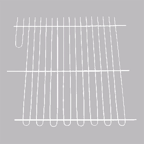 A white wire grid on a grey background.