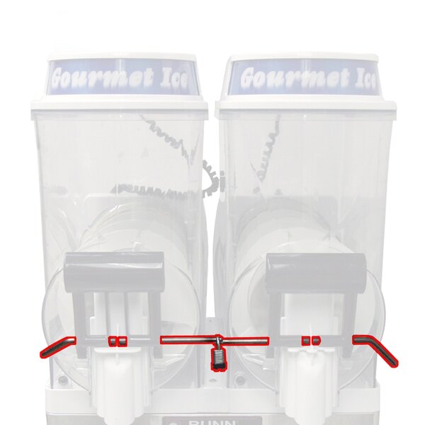 A white handle lock kit for two Bunn Ultra-2 slushy dispensers.