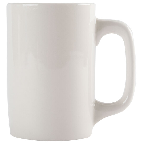A white CAC china mug with a white handle.
