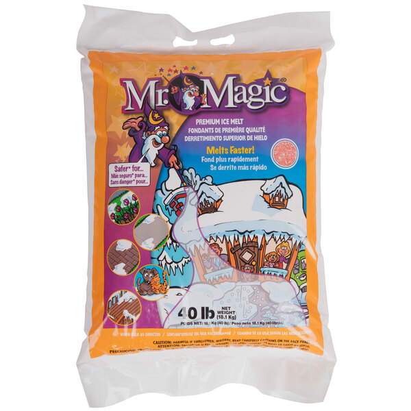 A bag of Mr. Magic Premium Ice Melt.